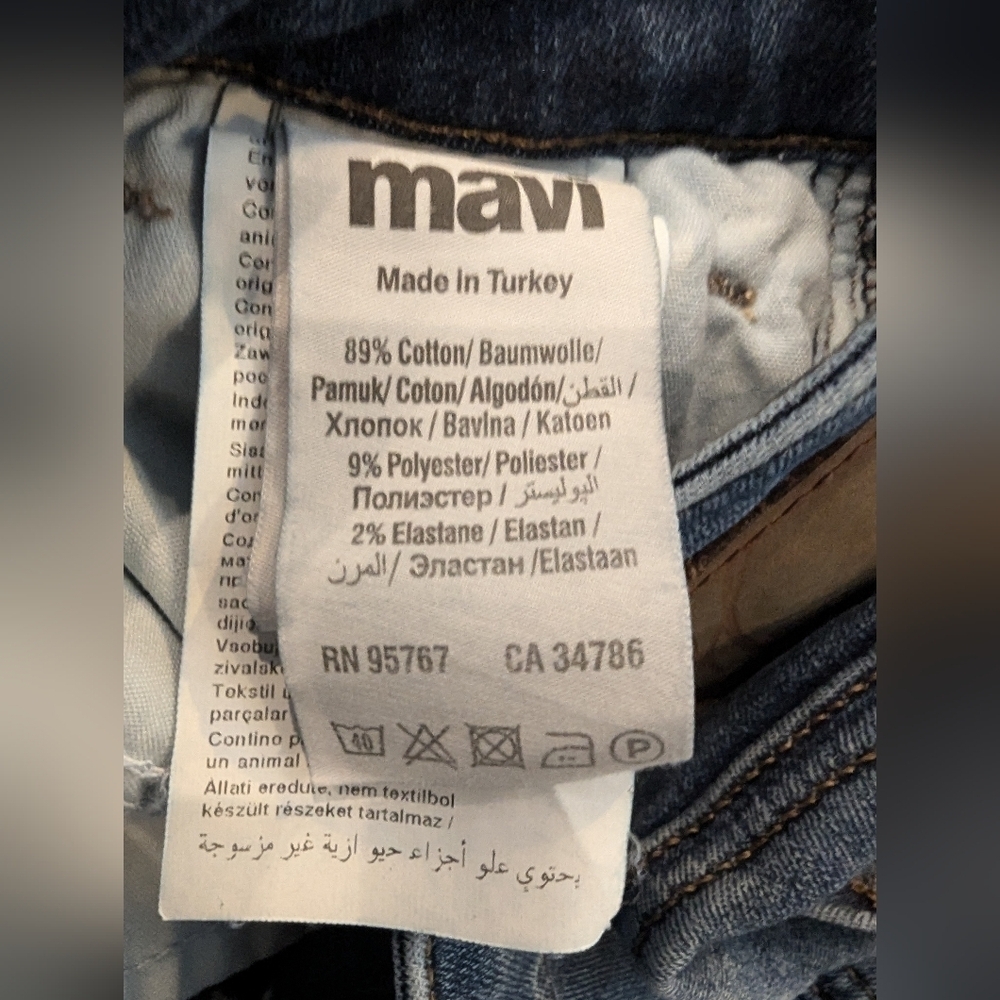 Mavi Lucy Super High Rise Super Skinny Denim Blue Jeans Mid Wash Womens 25/28 - Picture 6 of 12